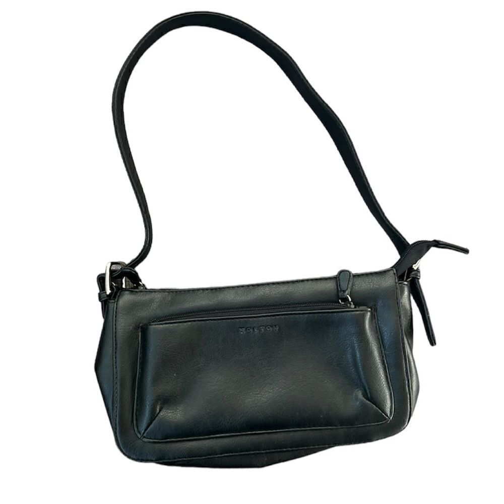 New Koltov Black Vegan Leather Shoulder Purse 2003 Handbag